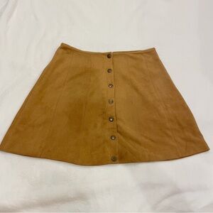 Altar’d State Faux Suede Button Down Mini Skirt